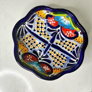 Mexican Talavera Handcrafted Multicolor Ceramic Bowl, lead free